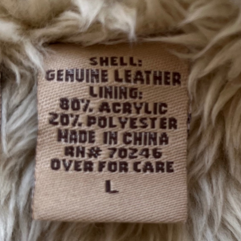 Ruff Hewn Vintage Suede Leather and Sherpa Vest Size L - Picture 6 of 10